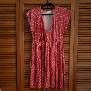Urban Outfitters Pink Polka Dot Mini Dress
